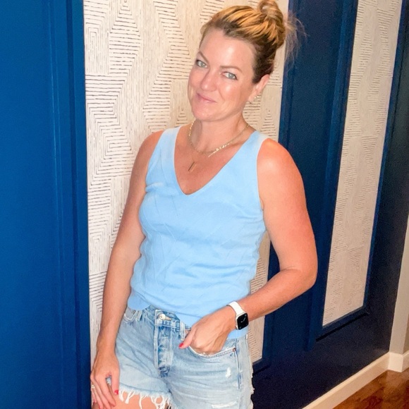 Chevron Double V Sweater Tank - Picture 1 of 2